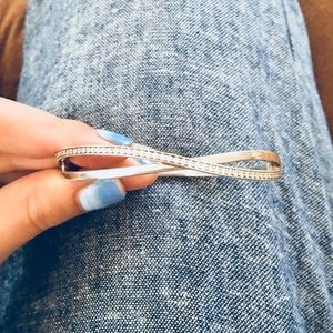 Pandora Entwined Bangle Bracelet Clear CZ